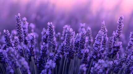 Fototapeta premium Close-Up of Blooming Purple Lavender Flowers.