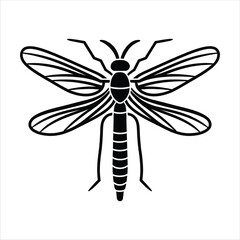 Insect Vector Icon Black White Silhouette