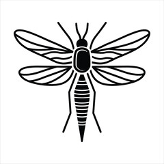 Insect Vector Icon Black White Silhouette