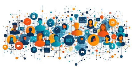 Global network of interconnected people, data, and communication.
