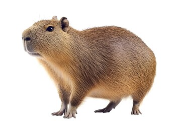 Fototapeta premium Capybara on White Background.