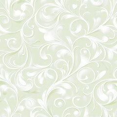 elegant beige and cream pattern, light green background, soft swirls,
