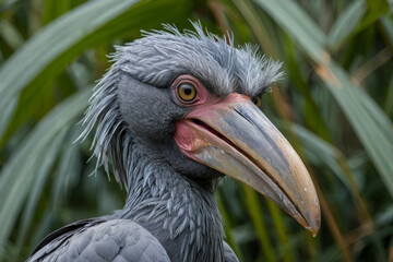 a shoebill bird in its natural environment