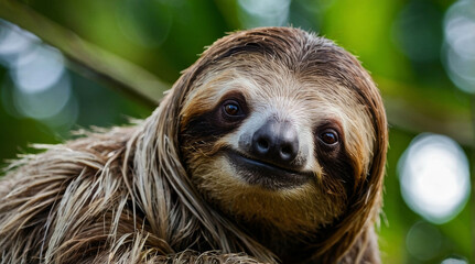 Fototapeta premium a sloth in its natural environment