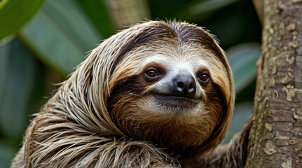 Fototapeta premium a sloth in its natural environment