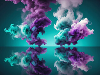 Fototapeta premium a smoke and mirror effect with teal and purple tones