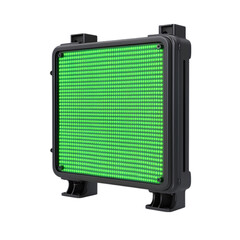 Fototapeta premium Green industrial radiator or cooling unit isolated in 3D cartoon style representing heat exchanger system for machinery engine or industrial ventilation