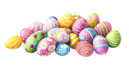 Fototapeta premium Colorful chocolate Easter eggs transparent background