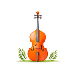 Classical Cello with Decorative Leaves