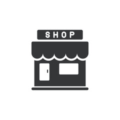 Store flat glyph icon. Perfect pixel on transparent background