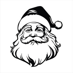 santa claus vector black and white