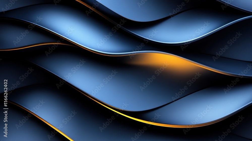 Aufkleber abstract wavy patterns in dark tones with a hint of orange glow.