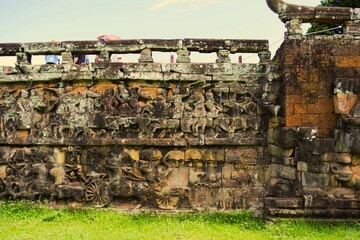 Terrace of the Elephants in Angkor thom, Siem Reap, Cambodia