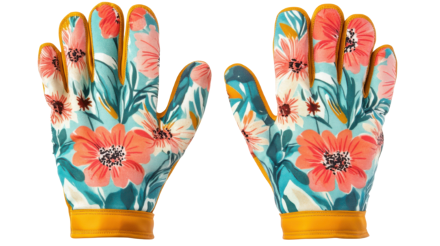 Colorful garden glove transparent background