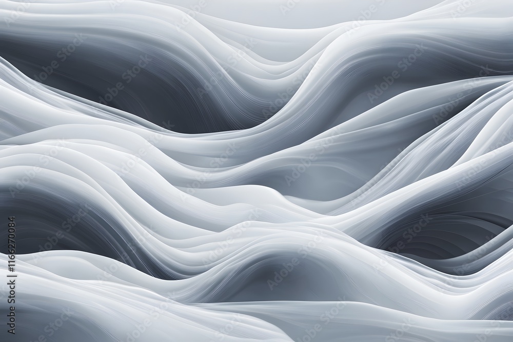 Aufkleber abstract grayscale undulating forms