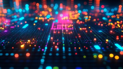 Obraz premium Advanced Machine Learning Server Visual Effect
