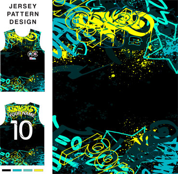 Abstract concept vector jersey pattern template for printing or sublimation sports uniforms football, volleyball, basketball, e-sports, cycling and fishing. Pattern jersey printing.