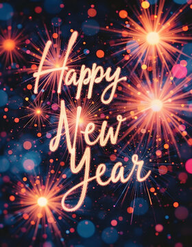 Happy New Year Illustration generated with AI