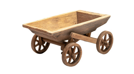 Wooden cart transparent background