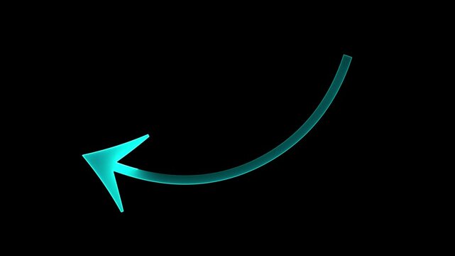 Abstract blue gowing down chart, . graph chart down trend symbol.chart going down sign. arrow down with bright glowing futuristic neon lights.4k video.