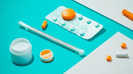 Clean and Simple Health Props on Vibrant Background