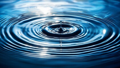 Water droplet impact creates mesmerizing concentric ripples.