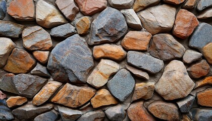 Rustic stone wall texture. Earthy tones and natural rock formations.