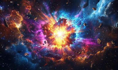 A vibrant cosmic explosion showcasing the beauty of space.