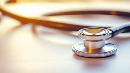 Medical Checkup Stethoscope on Bright Background