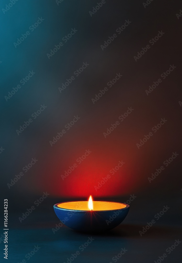 Poster Serene Candlelit Moment in a Minimalist Setting with Warm Glow Against a Dark Background Creating a Soothing Ambiance for Relaxation and Reflection
