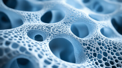 Abstract close-up of fluid blue textures and shapes
