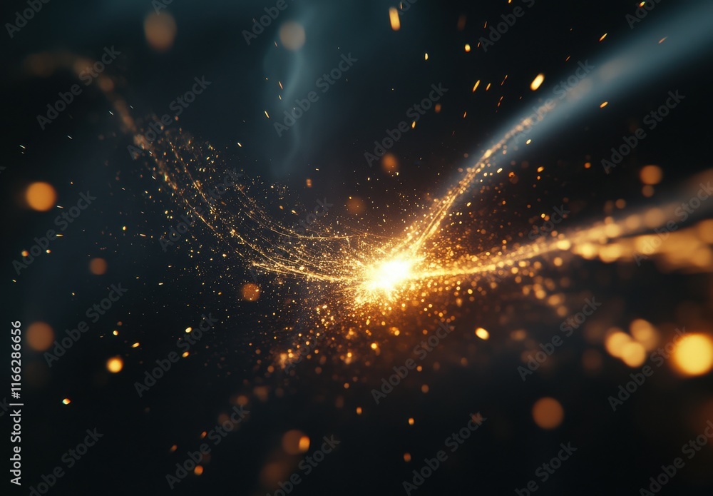 Poster stunning abstract background of glittering particles and radiant light trails creating a sense of mo