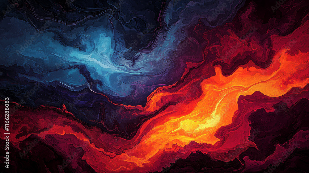 Wall mural vibrant abstract waves of color in cosmic patterns