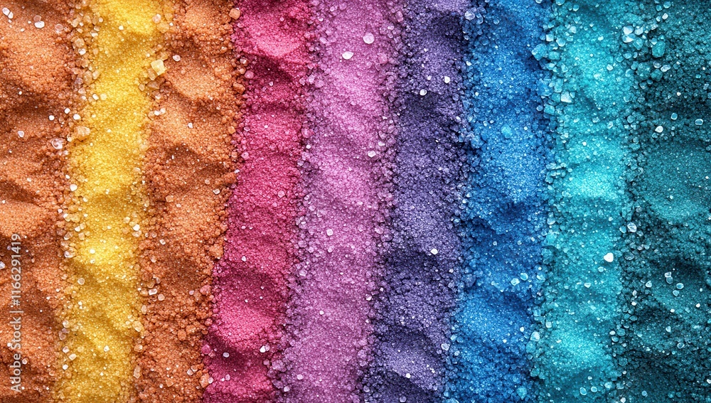 Poster vibrant colored sands in stripes for artistic backgrounds or creative projects showing a gradient of