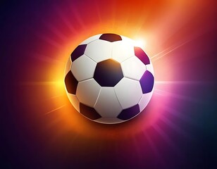 Fototapeta premium Radiant Soccer Ball Glowing Brightly In Vivid Colors