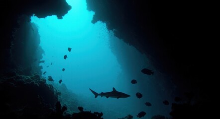 Fototapeta premium Exploring the Dark Depths of the Ocean .