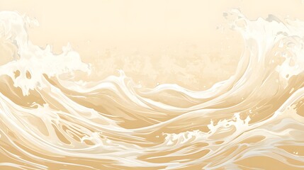 Stylized Beige and White Wave Illustration