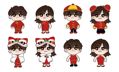 character cartoon traditional chinese clothing