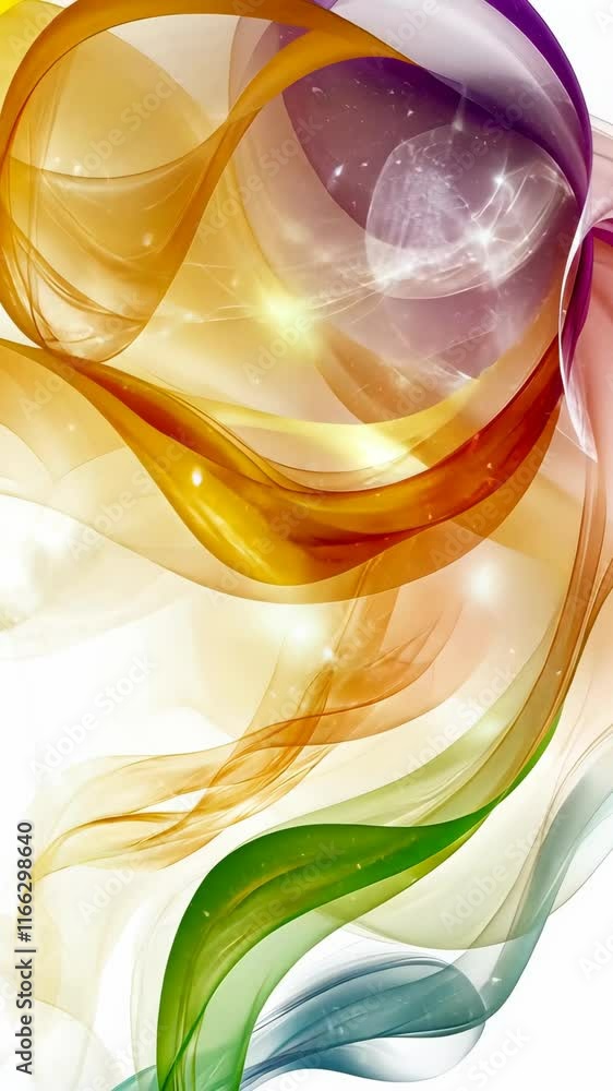 Poster vibrant flowing abstract colors create a dynamic visual experience in a bright background