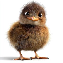 Obraz premium A kiwi bird, friendly funny, on a white background