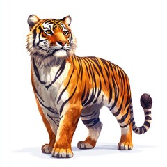 Fototapeta premium Tiger on white background