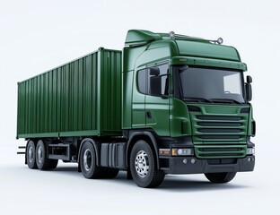 Green Cargo Truck: Heavy-Duty Transportation Vehicle Render