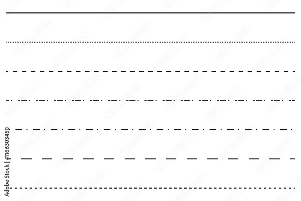 Poster dashed line vector. dotted border elements. simple graphic design. monochrome line set.