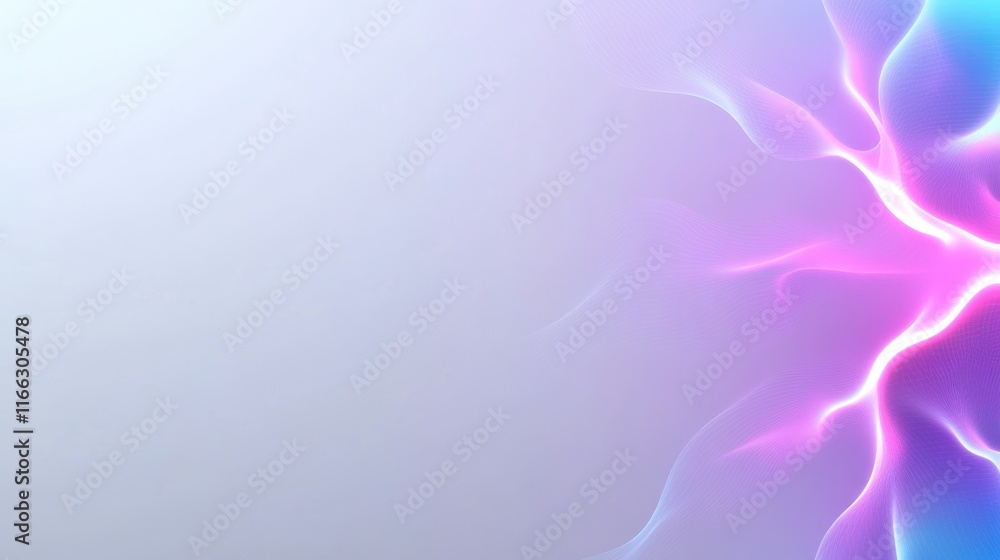 Poster abstract design with soft pastel colors and flowing light patterns.