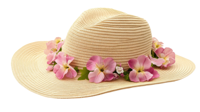 Women’s beach hat transparent background