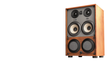 Pile of vintage speakers transparent background