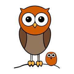Discover captivating illustrations of a little owl with its chick, showcasing the beauty and charm of wildlife. Perfect for educational content, children's designs, logos, and nature-inspired projects