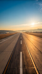 Fototapeta premium Sunset Drive on an Empty Highway