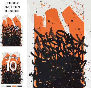 Abstract concept vector jersey pattern template for printing or sublimation sports uniforms football, volleyball, basketball, e-sports, cycling and fishing. Pattern jersey printing.