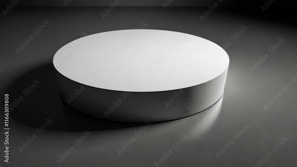 Aufkleber simple round white platform showcasing elegant design and reflective surface in a minimalistic setti